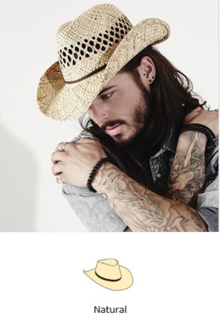 Beechfield BB735 Straw Cowboy Hat  Beechfield BB735 Straw Cowboy Hat